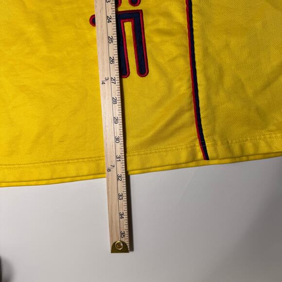Vintage 90s Y2K Boff USA Quarter Zip Sweater Yellow Men's XXL Motorcycle Hi-Vis - Picture 5 of 15